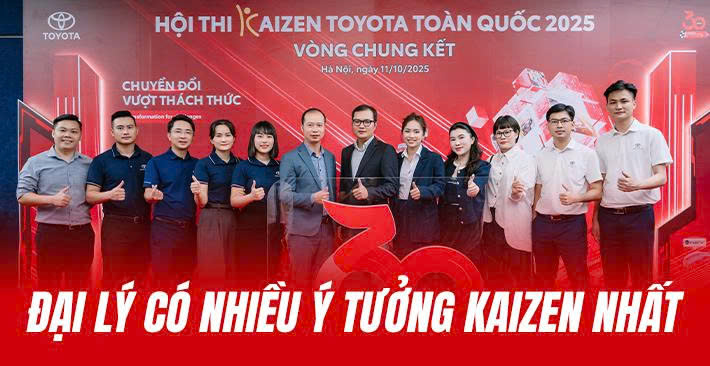 Toyota Bắc Giang đạt giải Đại lý có nhiều ý tưởng Kaizen nhất toàn quốc 2025